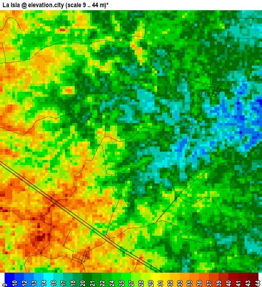 La Isla elevation map