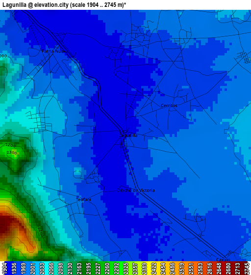 Lagunilla elevation map