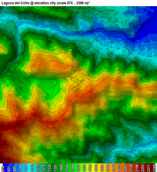 Laguna del Cofre elevation map