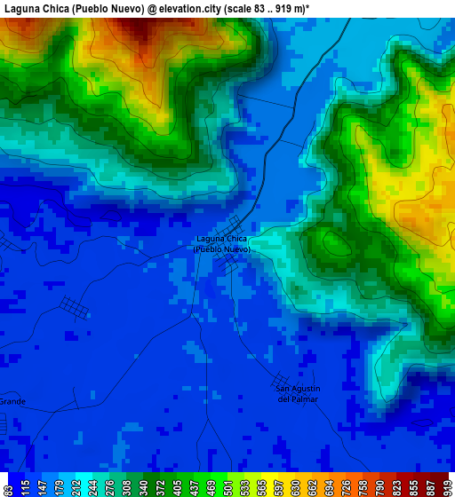 Laguna Chica (Pueblo Nuevo) elevation map