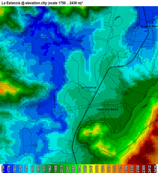 La Estancia elevation map