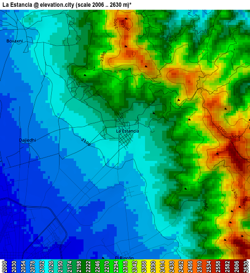 La Estancia elevation map