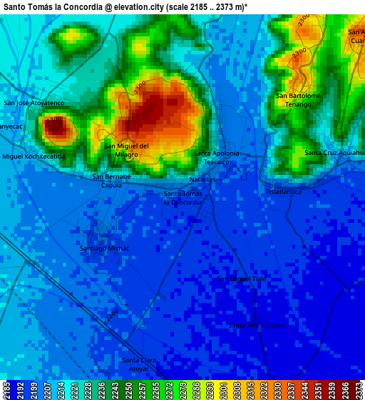 Santo Tomás la Concordia elevation map