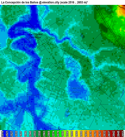 La Concepción de los Baños elevation map