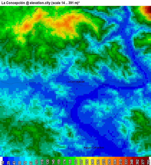 La Concepción elevation map
