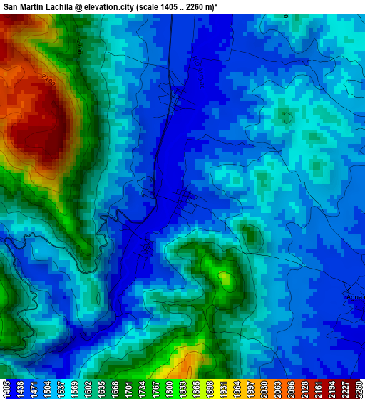 San Martín Lachila elevation map