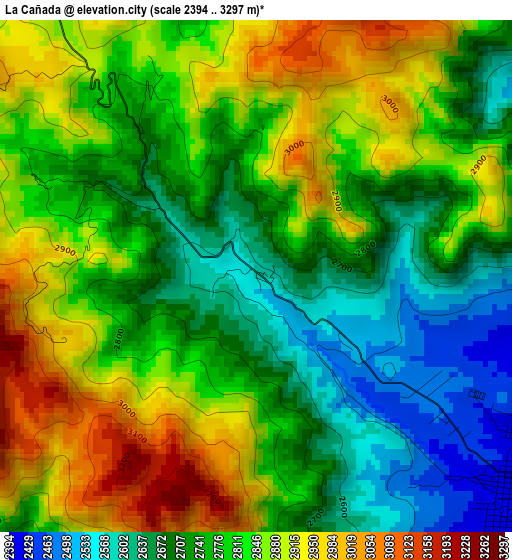 La Cañada elevation map