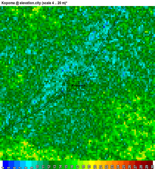 Kopoma elevation map