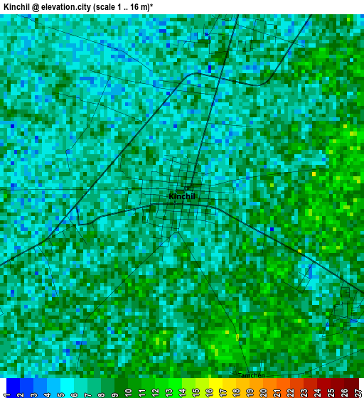 Kinchil elevation map