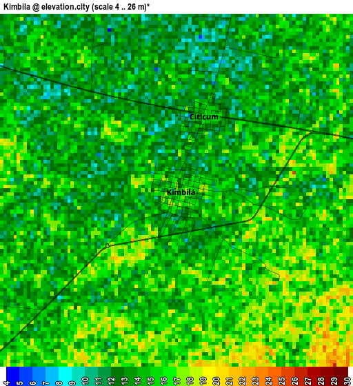 Kimbila elevation map
