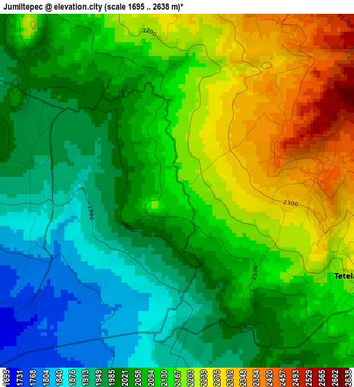 Jumiltepec elevation map
