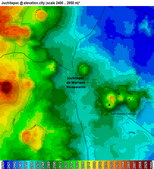 Juchitepec elevation map