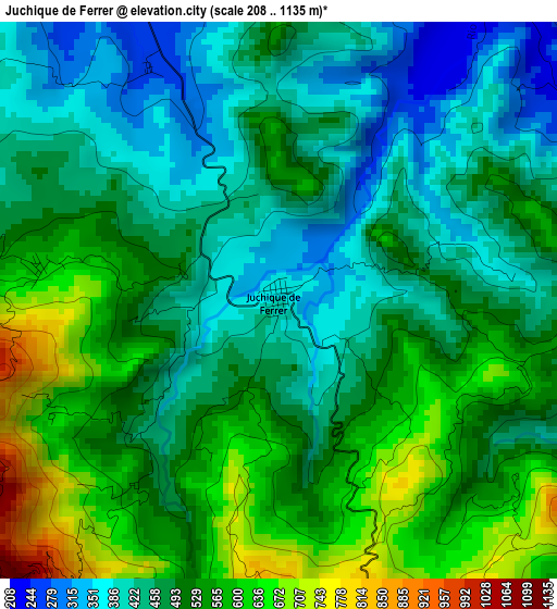 Juchique de Ferrer elevation map