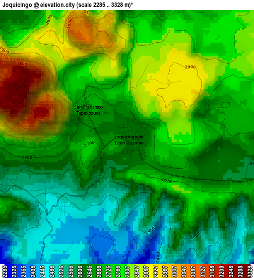 Joquicingo elevation map