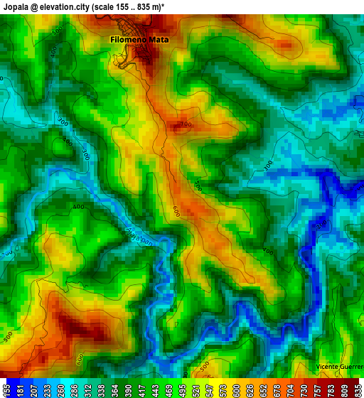 Jopala elevation map