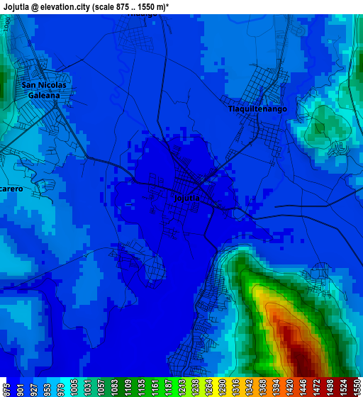 Jojutla elevation map