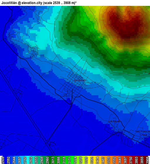 Jocotitlán elevation map