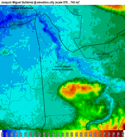 Joaquín Miguel Gutiérrez elevation map