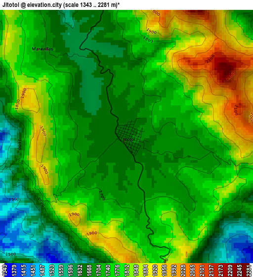 Jitotol elevation map