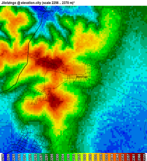 Jilotzingo elevation map