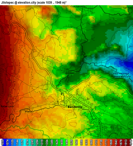 Jilotepec elevation map