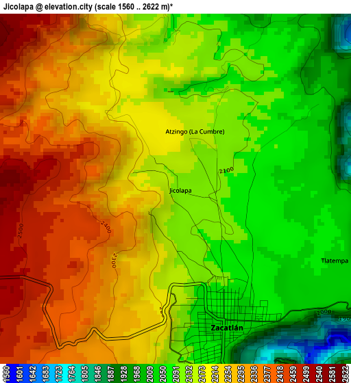 Jicolapa elevation map