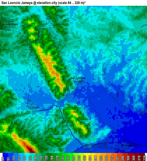 San Leoncio Jamaya elevation map