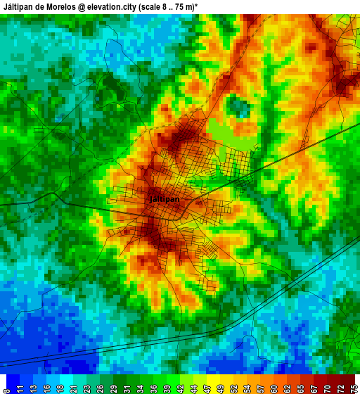 Jáltipan de Morelos elevation map