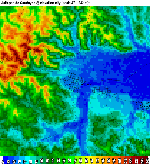 Jaltepec de Candayoc elevation map