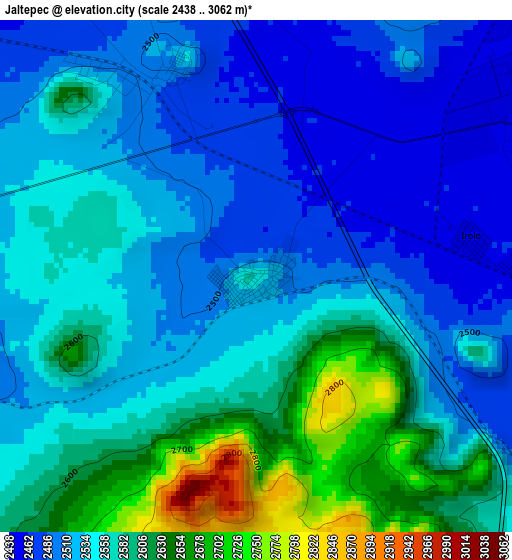 Jaltepec elevation map