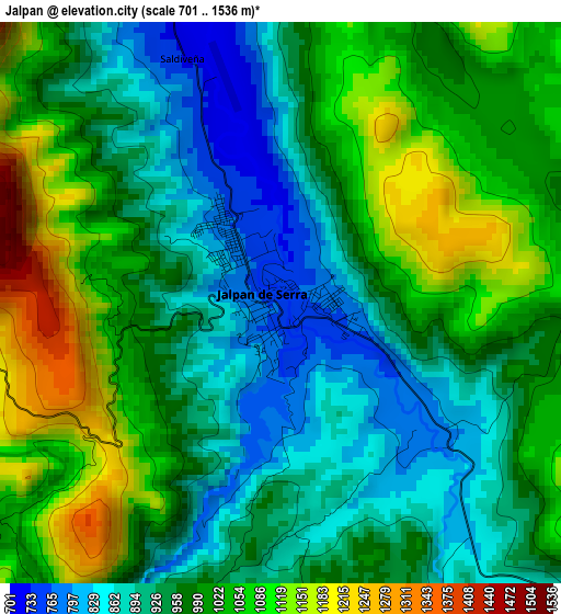 Jalpan elevation map