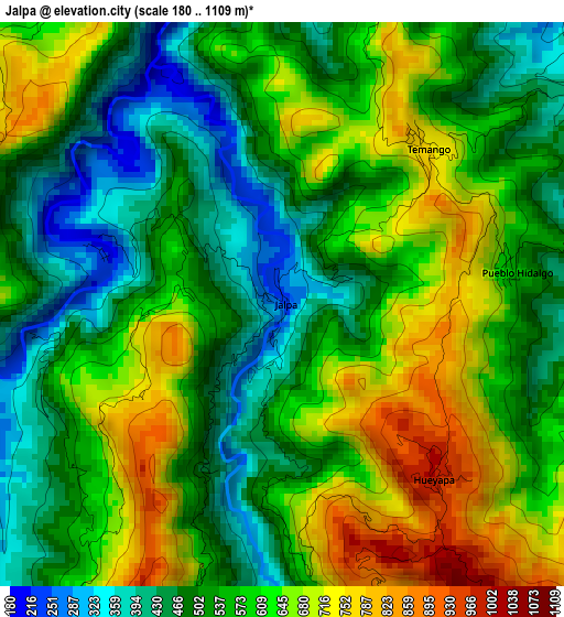 Jalpa elevation map