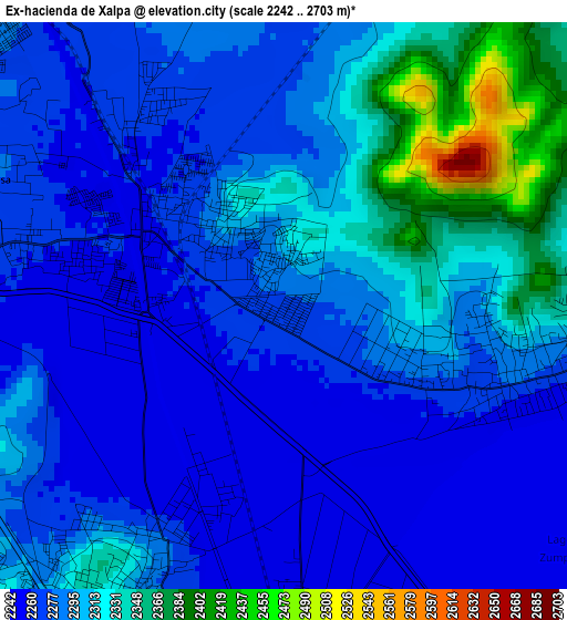 Ex-hacienda de Xalpa elevation map