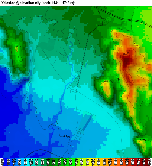 Xalostoc elevation map