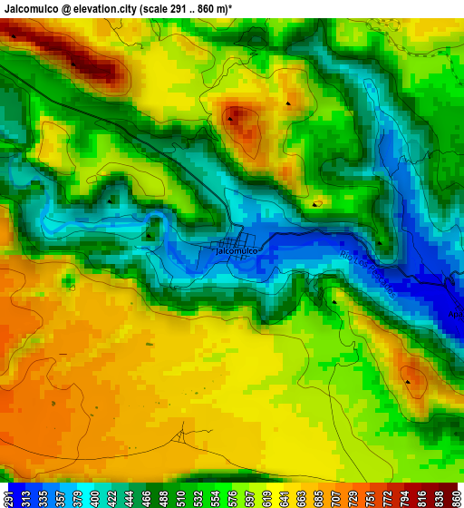 Jalcomulco elevation map