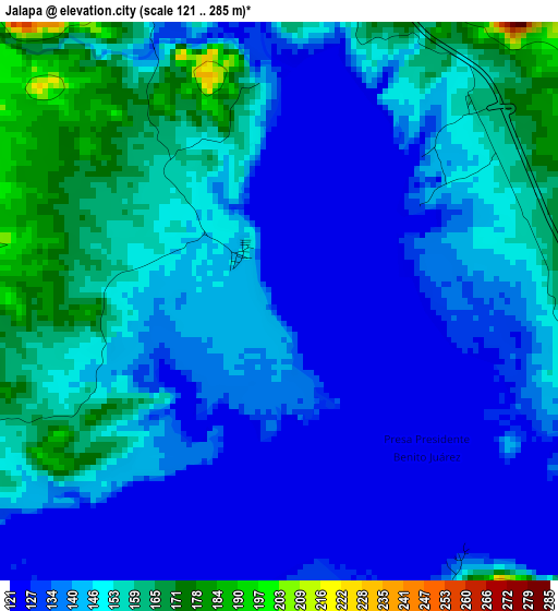 Jalapa elevation map