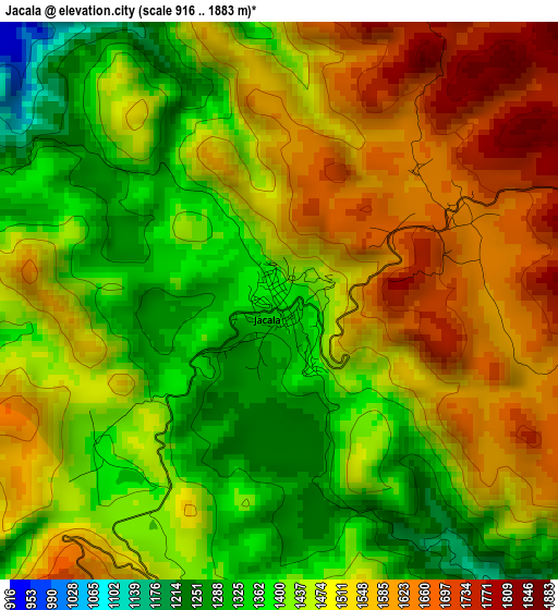 Jacala elevation map