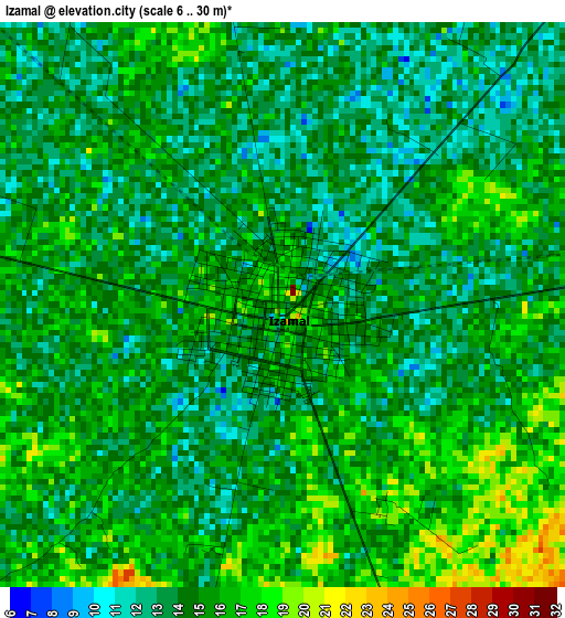 Izamal elevation map