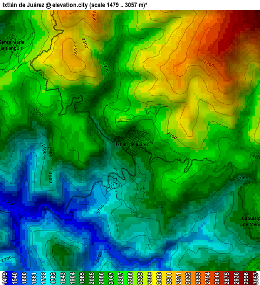 Ixtlán de Juárez elevation map