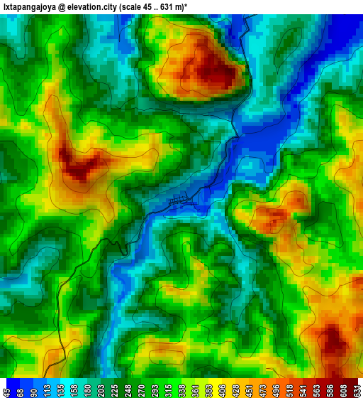 Ixtapangajoya elevation map