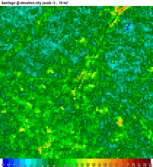 Santiago elevation map