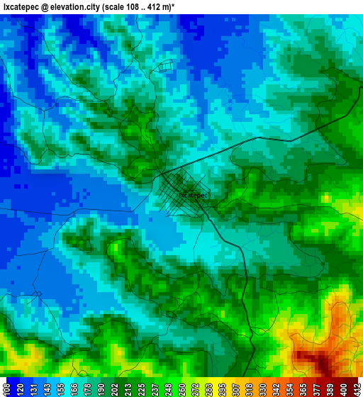 Ixcatepec elevation map