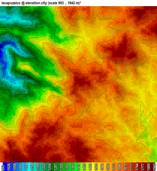 Ixcapuzalco elevation map