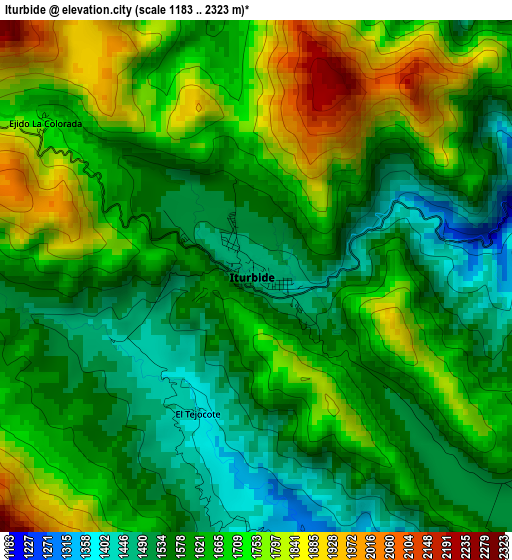 Iturbide elevation map