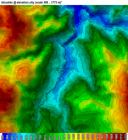 Ixhuatán elevation map