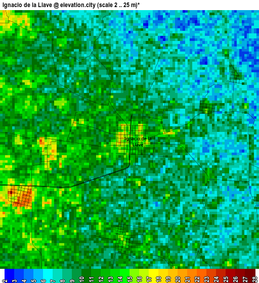 Ignacio de la Llave elevation map