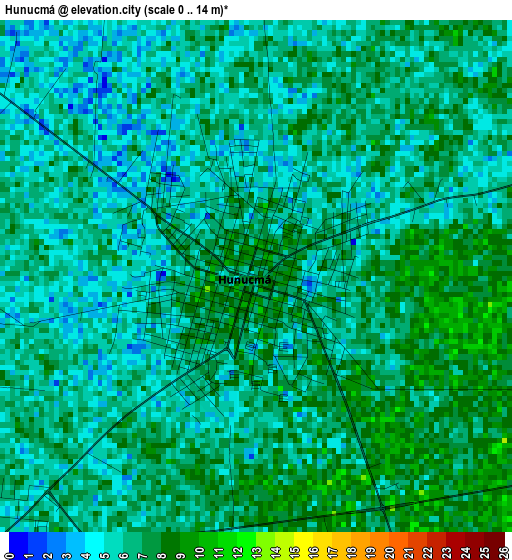 Hunucmá elevation map