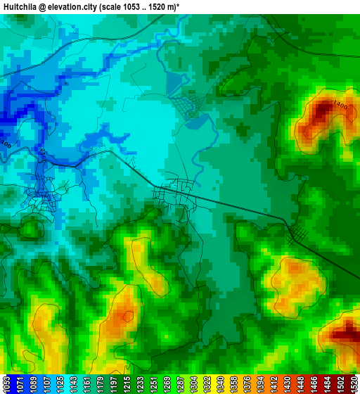Huitchila elevation map