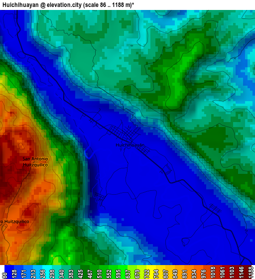 Huichihuayan elevation map