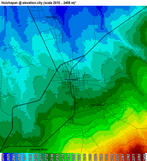 Huichapan elevation map